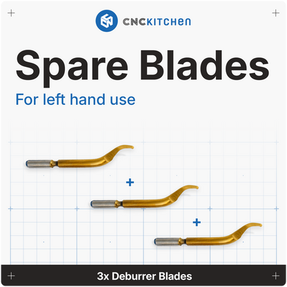 3 venstrehåndede titaniumbelagte blade til CNC Kitchen Deburrer