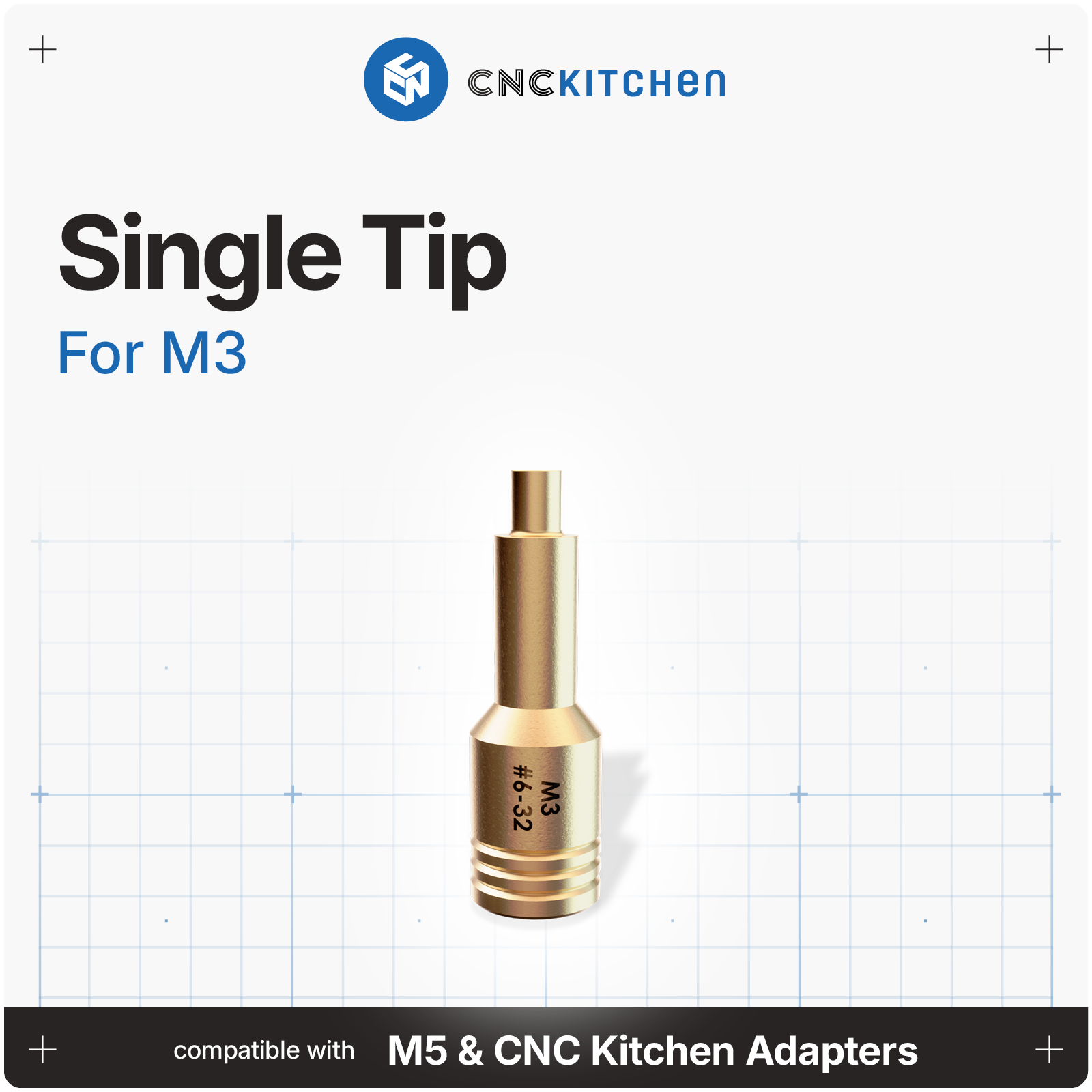Monteringsspids M2 monteret på loddekolbe-adapter