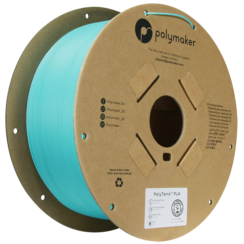 (UDGÅR) Polymaker | PolyTerra PLA | Arctic Teal | 1.75mm | 3 kg