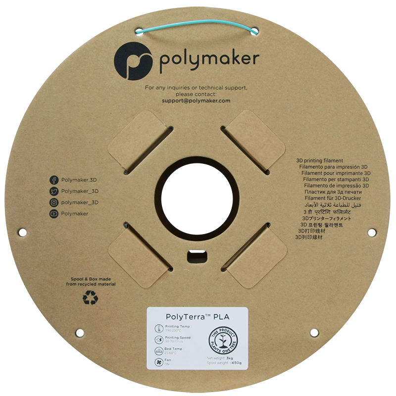 (UDGÅR) Polymaker | PolyTerra PLA | Arctic Teal | 1.75mm | 3 kg