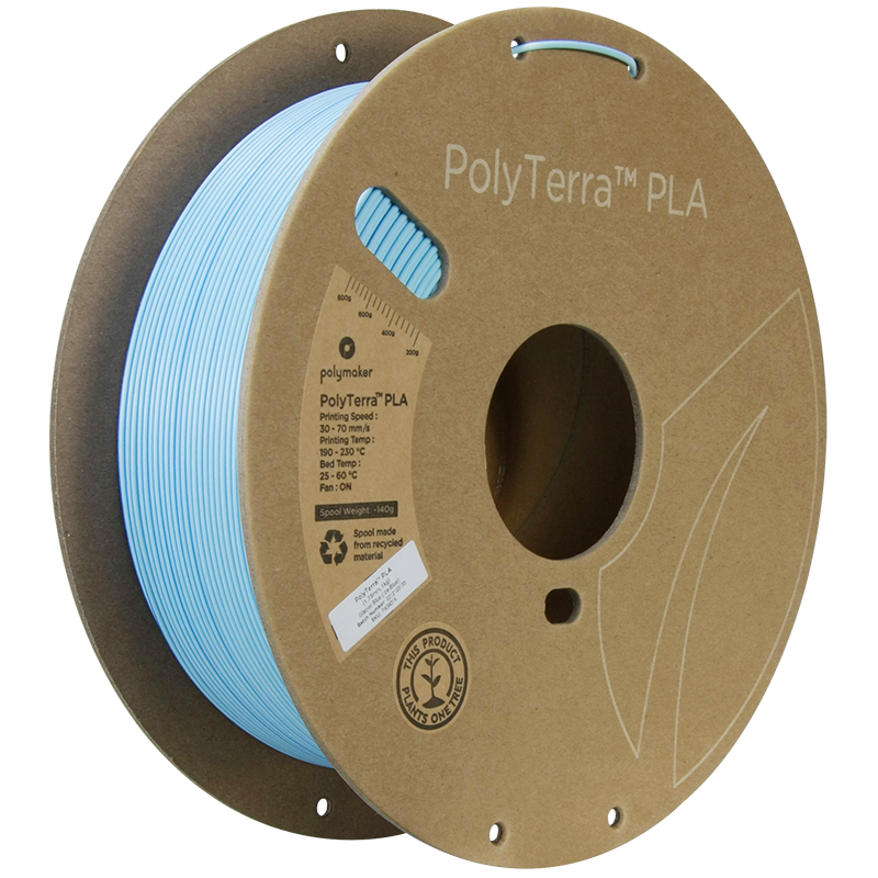 (UDGÅR) Polymaker | PolyTerra PLA Dual | Glacier Blue (Ice-Blue) | 1.75mm | 1 kg