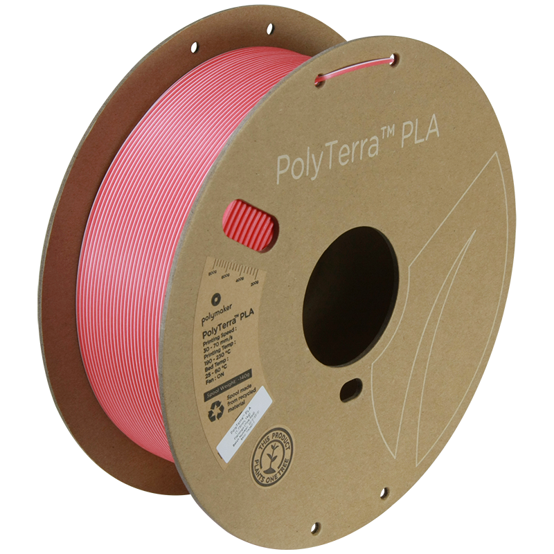 (UDGÅR) Polymaker | PolyTerra PLA Dual | Flamingo (Pink-Red) | 1.75mm | 1 kg