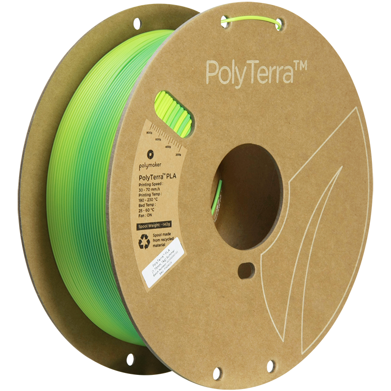 (UDGÅR) Polymaker | PolyTerra PLA Gradient | Summer (Savannah Yellow-Artic Teal) | 1.75mm | 1 kg