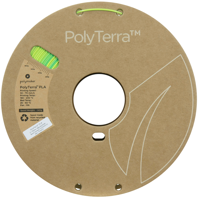 (UDGÅR) Polymaker | PolyTerra PLA Gradient | Summer (Savannah Yellow-Artic Teal) | 1.75mm | 1 kg
