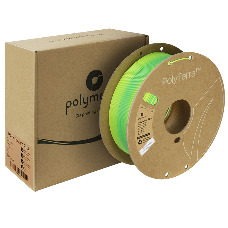 (UDGÅR) Polymaker | PolyTerra PLA Gradient | Summer (Savannah Yellow-Artic Teal) | 1.75mm | 1 kg