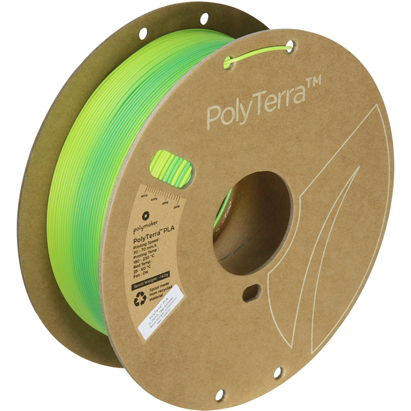(UDGÅR) Polymaker | PolyTerra PLA Gradient | Summer (Savannah Yellow-Artic Teal) | 1.75mm | 1 kg
