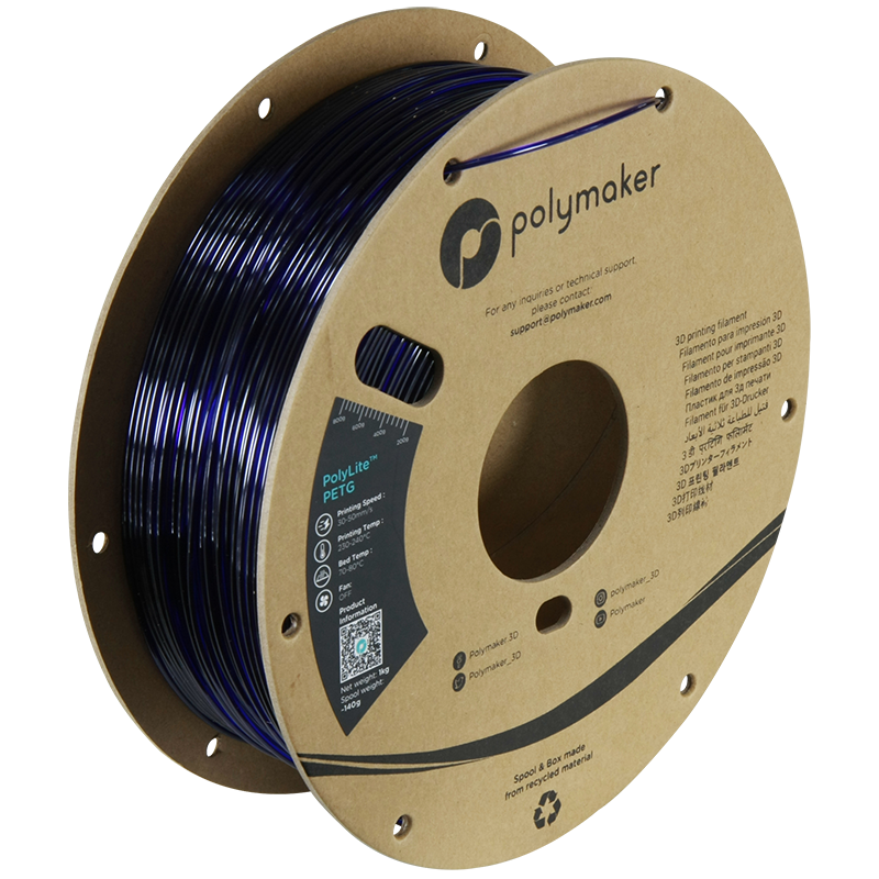 Polymaker | PolyLite PETG | Translucent Blue | 1.75mm | 1 kg
