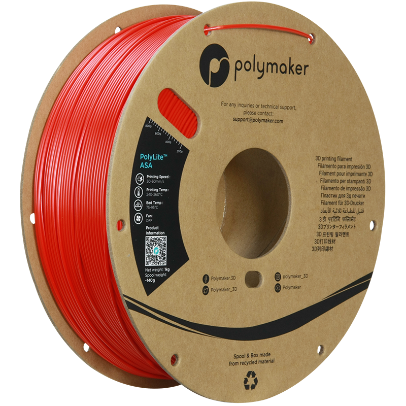 Polymaker | PolyLite ASA | Red | 1.75mm | 1 kg