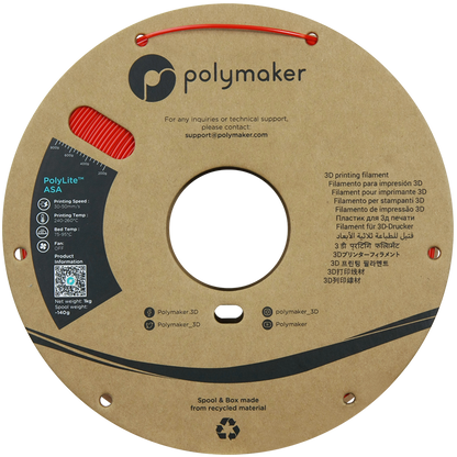 Polymaker | PolyLite ASA | Red | 1.75mm | 1 kg
