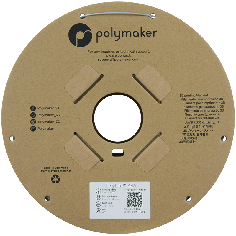 Polymaker | PolyLite ASA | Grey | 1.75mm | 3 kg