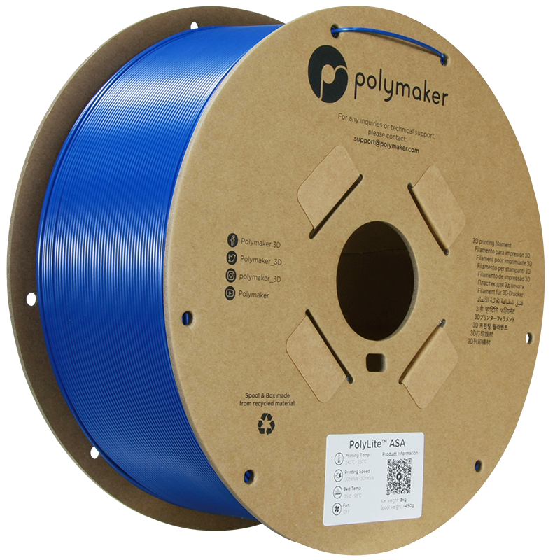 (UDGÅR) Polymaker | PolyLite ASA | Blue | 1.75mm | 3 kg