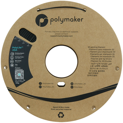 Polymaker | PolyLite ASA | Jet Black | 1.75mm | 1 kg