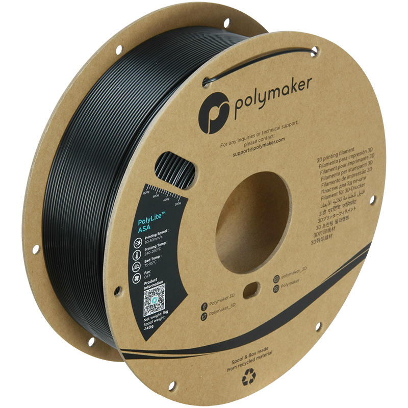 Polymaker | PolyLite ASA | Jet Black | 1.75mm | 1 kg