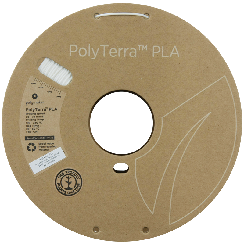 Polymaker | PolyTerra PLA | Cotton White | 1.75mm | 1 kg