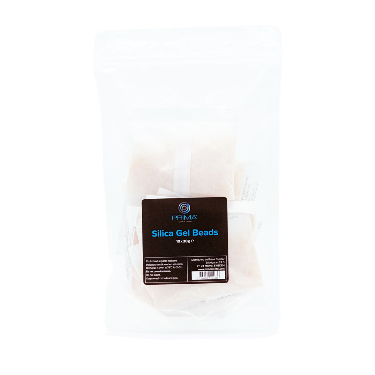 PrimaCreator Silica Gel Pack – 10 × 30 g tørreposer