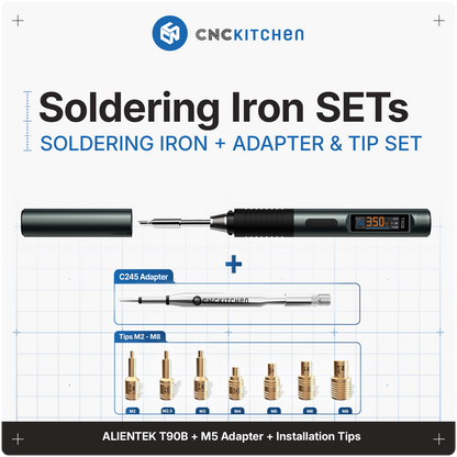 CNC Kitchen Soldering Iron Set L med Alientek T90, C245-spidser og 100W strømforsyning